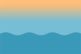 黄昏海水波浪Canvas特效